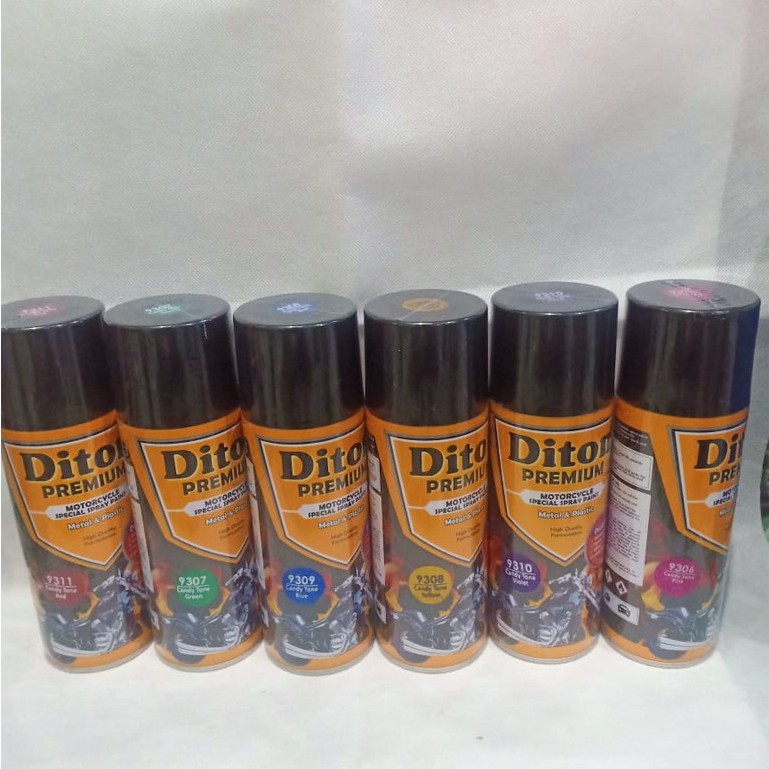 DITON Premium 400cc Pilok Pilox Cat Semprot Warna Hitam, Putih, Clear, Merah, Gold, Hijau, Grey, dll