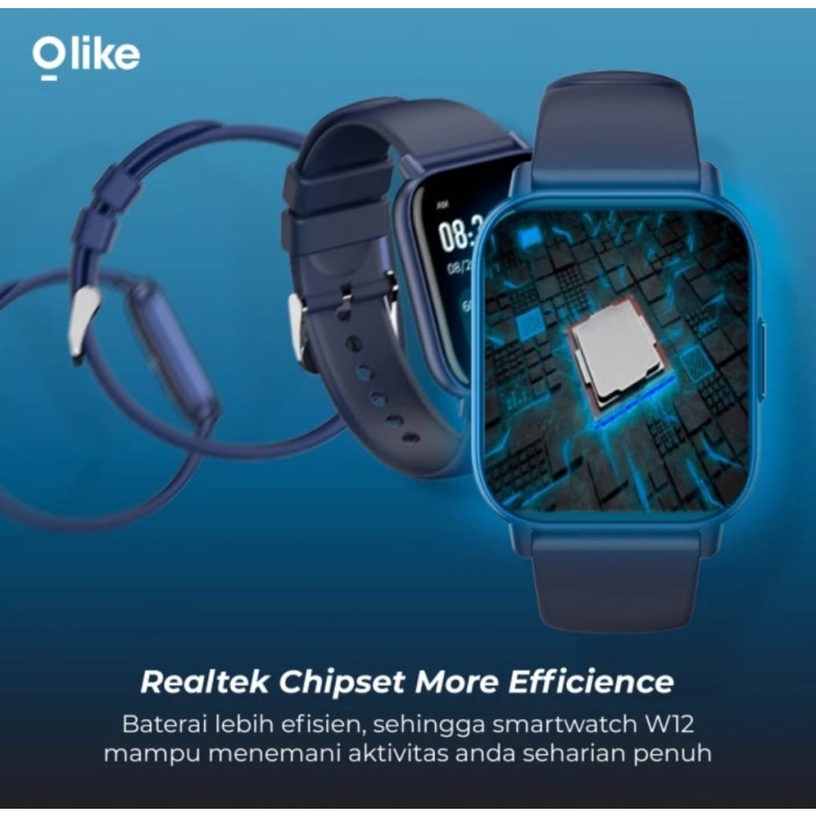 Olike Smartwatch Horizon W12 Real Time Body Temperature - Garansi Resmi