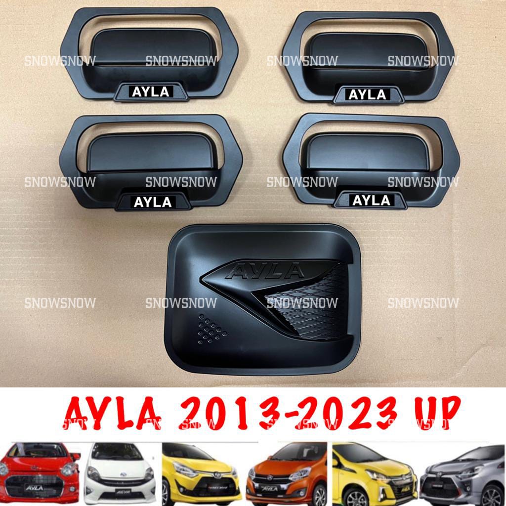 Paket Outer Handle Tank Cover Agya Ayla 2013 2015 2017 2021 2022 2023 GR TRD Hitam Carbon