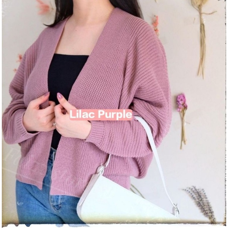 Outer Cardigan Batwing / Atasan Wanita Lengan Panjang Motif Kelelawar / one size maks bb 65 kg