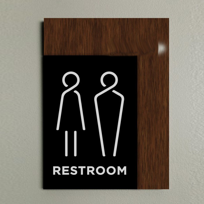 

Unik Sign Acrylic Modern Rest Room Sign Board Acrylic 15X25 Murah