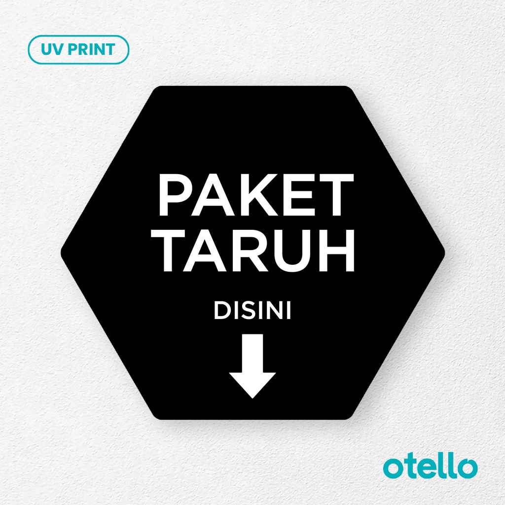 Paket Taruh Disini Huruf Cetak Signage Board Akrilik Tempel Dinding Papan Acrylic Restoran Dinding Petunjuk Toko Cafe