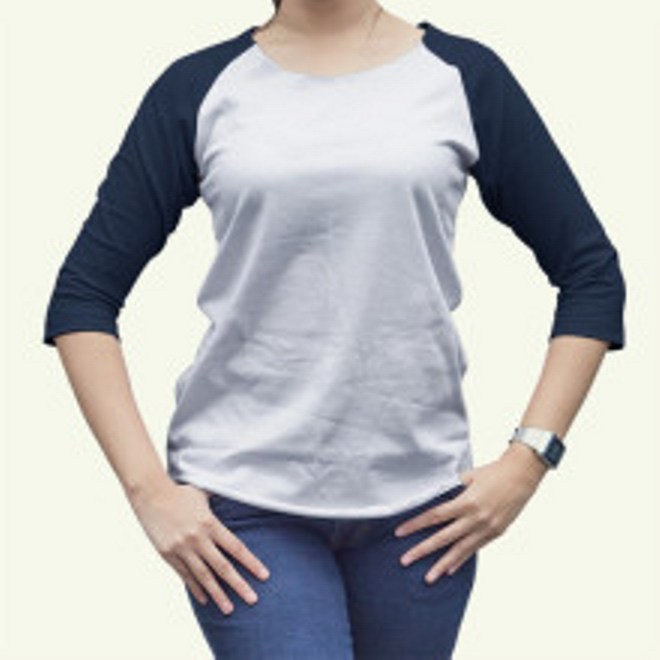 XL-XXL Tshirt Kaos Raglan Oneck Wanita Cewek Body Putih, Jumbo Combed