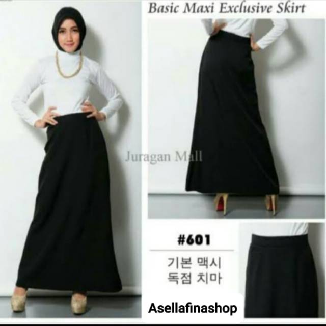 ROK PAYUNG KATUN KHUSUS HITAM | ROK WANITA | ROK PAYUNG POLOS WANITA MUSLIM