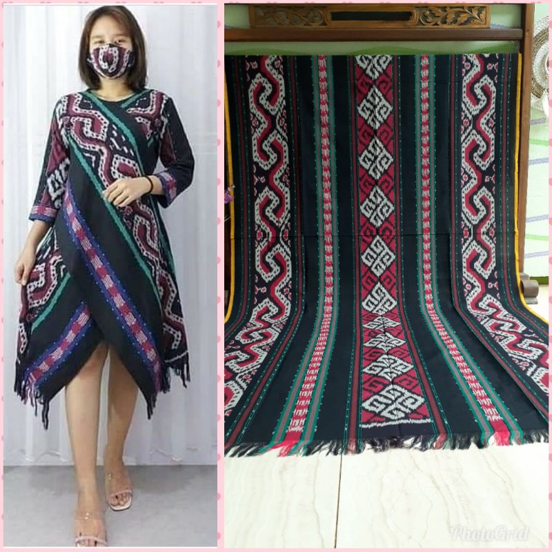 dress tenun Jepara model nyilang depan