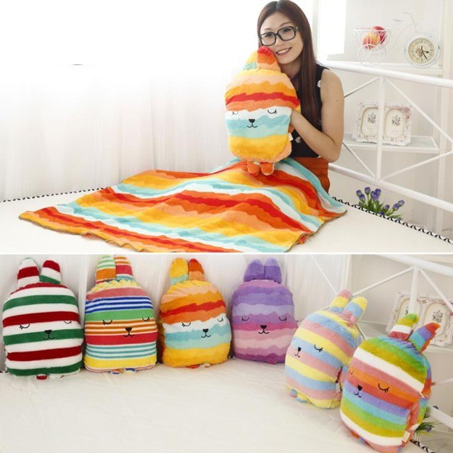 [LOGU] Balmut craftholic 3 in 1, Bantal selimut bunny garis-garis