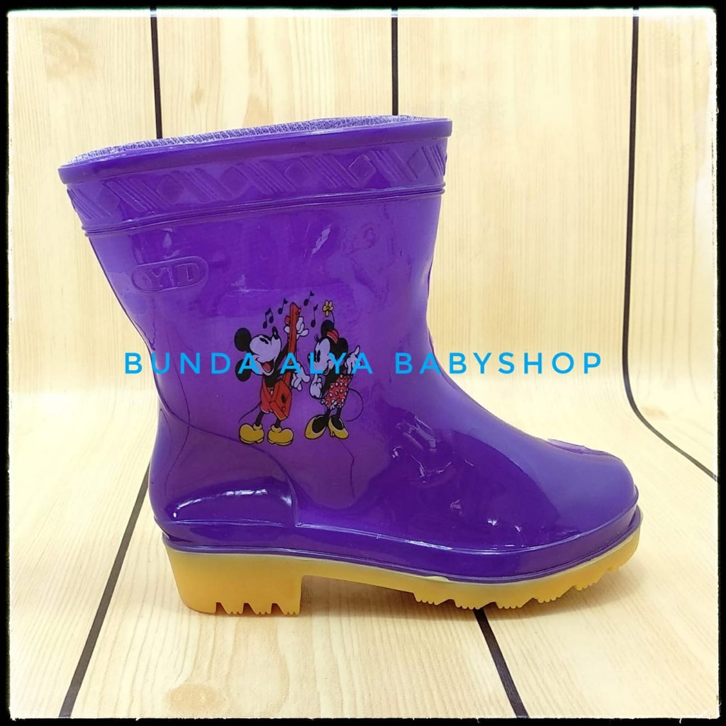 Sepatu Anak Laki Boot Hujan Usia  2 3 4 Tahun Motif Kartun Lucu - Sepatu Anak Boot Hujan Anti Air UNGU Boots Hujan Anak