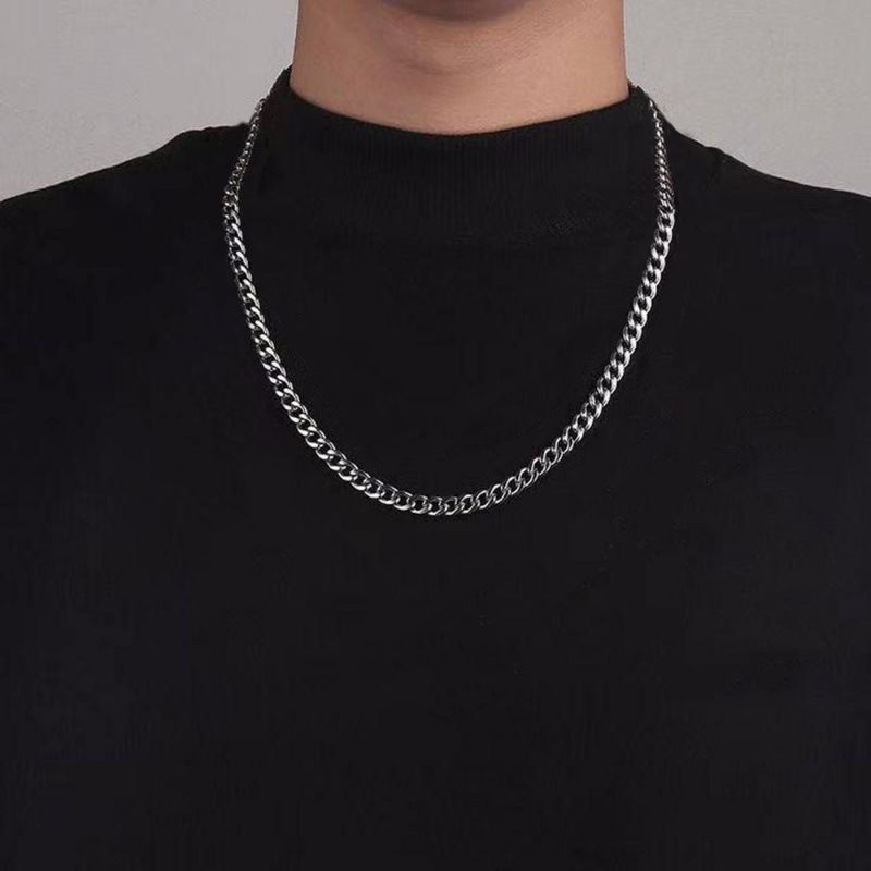 KALUNG TITANIUM PRIA RANTAI BAJA KOTAK/KALUNG PRIA IMPORT ORIGINAL