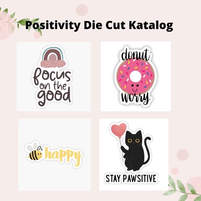 Sticker Hp Sticker Laptop Positivity Aesthetic Sticker Tumblr Die Cut Murah