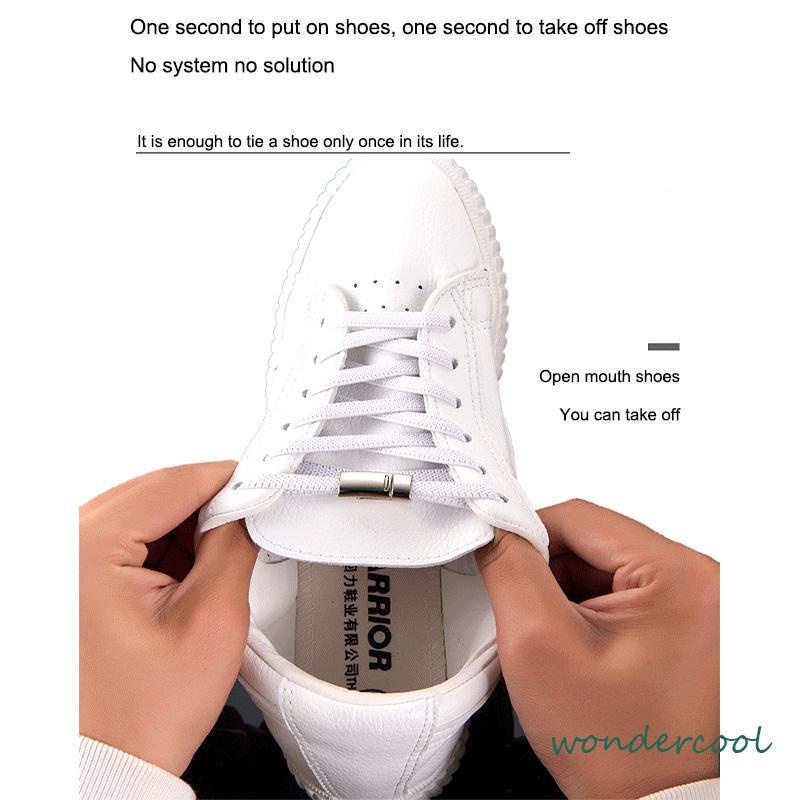 Tali Sepatu Magnetic lazy lace elastic shoelace tali sepatu Simple elastis -Won