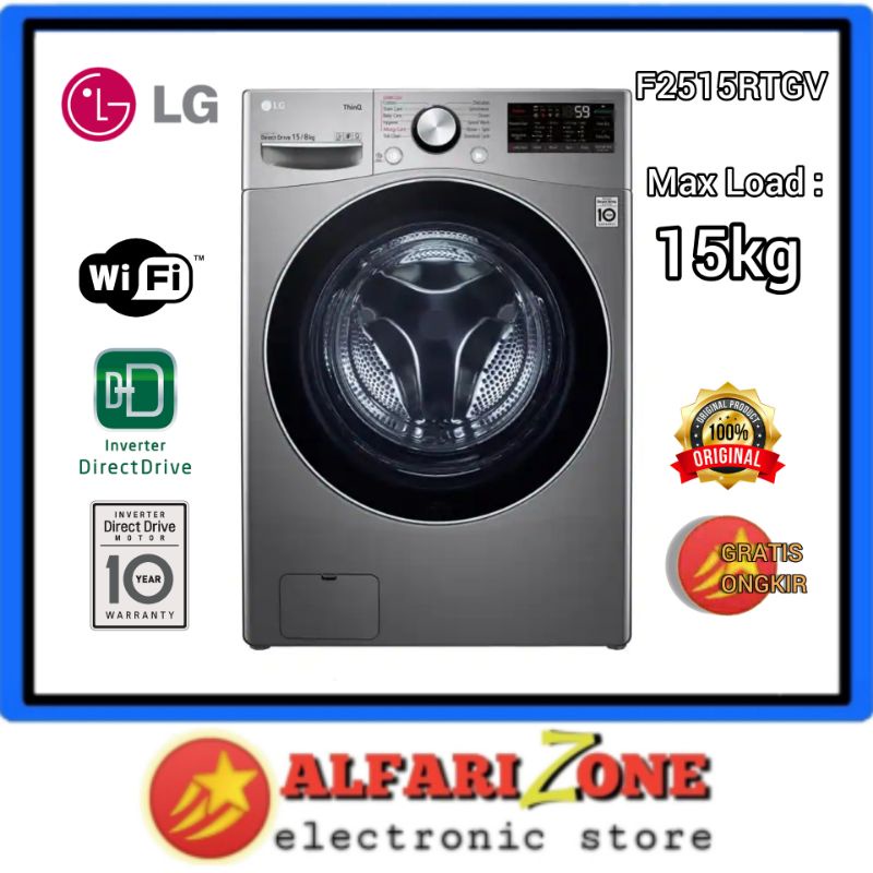 Mesin cuci LG front Loading 15 kg Dryer 8 kg LG F2515RTGV F2515 LG mesin cuci 15kg Wash and Dry