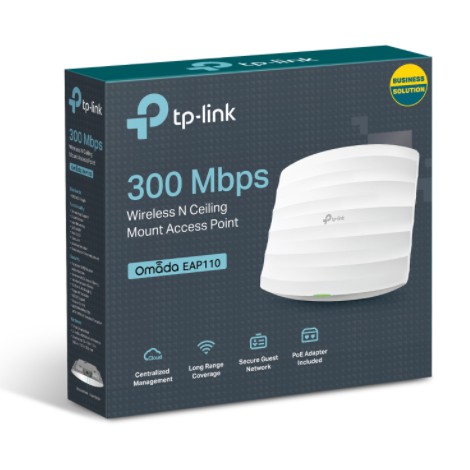 Wireless N ceiling mount access point tp-link indoor wifi 300Mbps lan rj45 omada eap110 - tplink eap-110