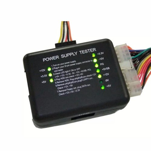 PERTUKANGAN PERLENGKAPAN LISTRIK MEDIATECH POWER SUPPLY TESTER - HITAM