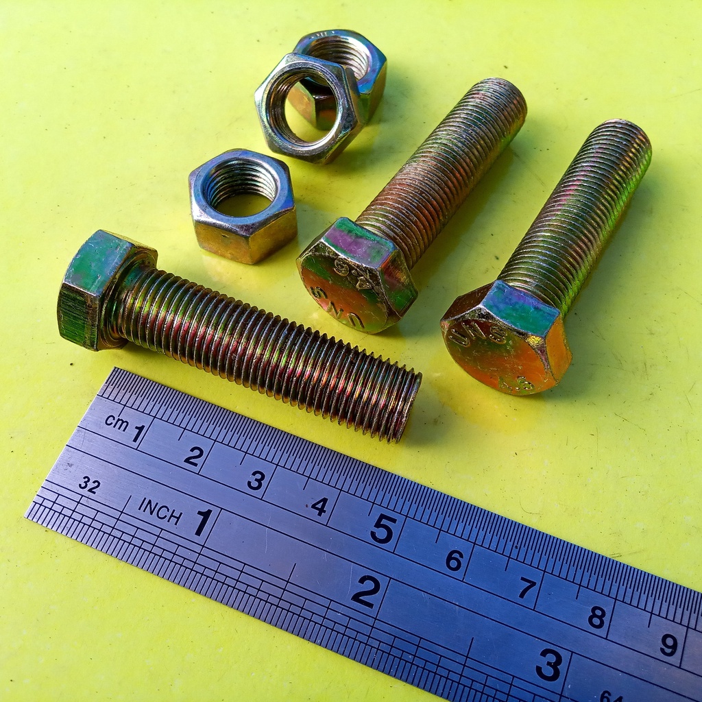 BAUT MUR KUNING M12 X 45 / BMK M12 X 45 / BAUT M12X45 KUNING / BAUT M12 / BAUT 17 KUNCI 17 / PANJANG