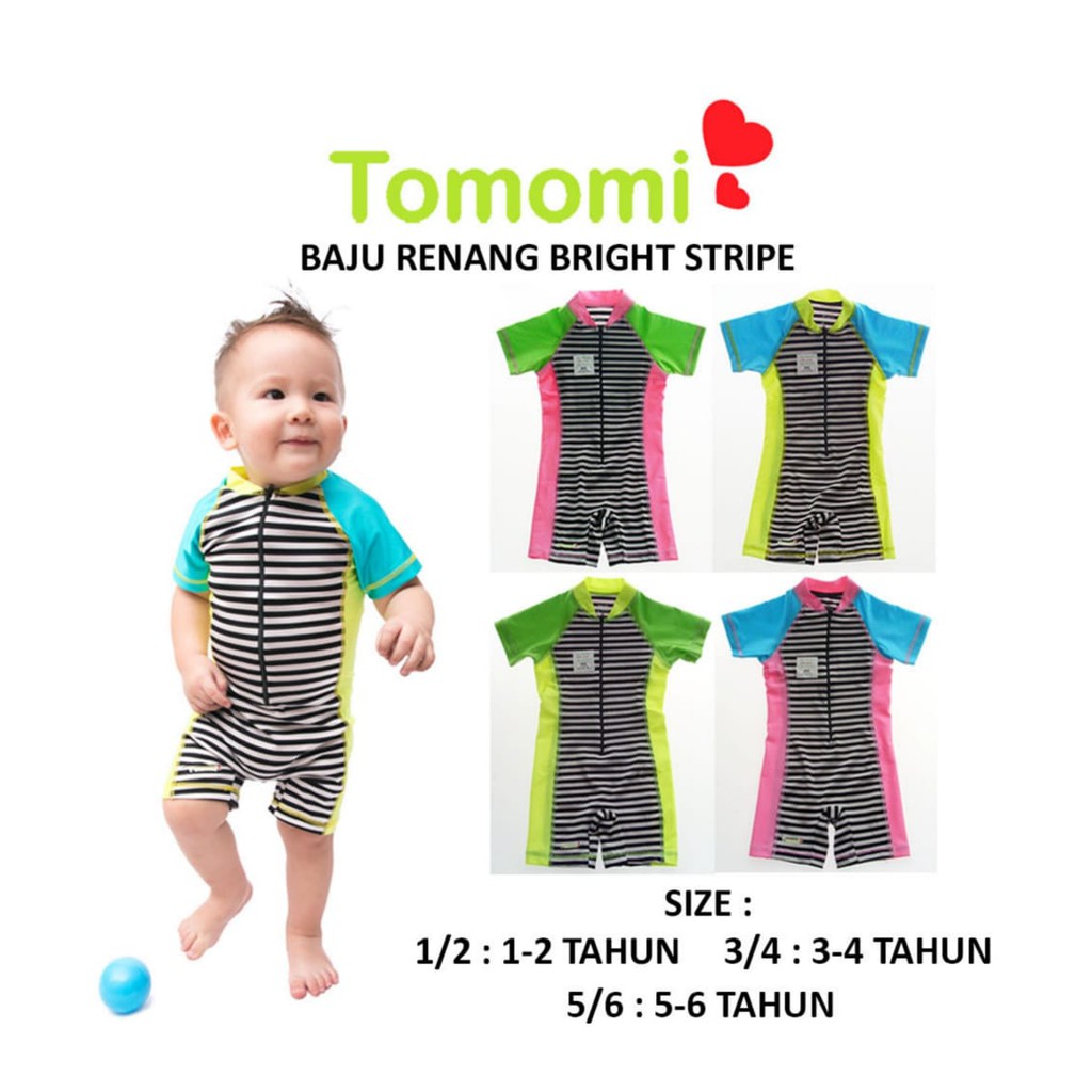 Tomomi - Baju Renang Bright Stripes Unisex