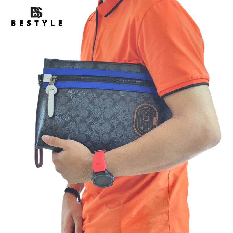 Tas / Clutch Original Coach Hanhattan Pouch List Blue