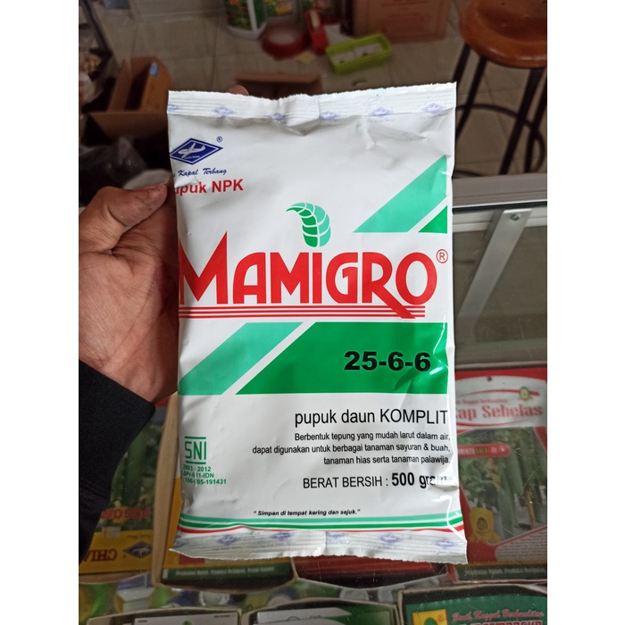 Pupuk Daun Komplit Mamigro Hijau 25-6-6 500 Gram ready stock