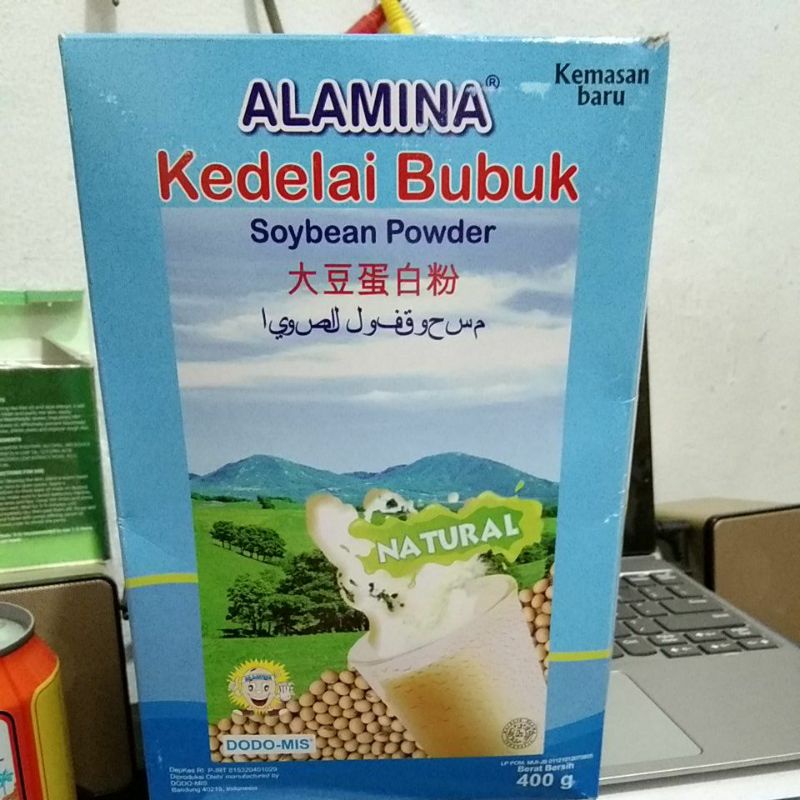 Susu Kedelai Bubuk ALAMINA Kacang  Murni Protein Milk Soybean Powder Varian Rasa Natural Original  Coklat Vanila  Muscle Suplement Makanan Fitnes Menurunkan Berat Badan GILBERT ARMY STORE Promo Terbaru 150gram 400