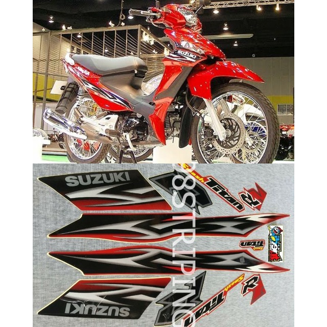 STRIPING SMASH TITAN R MERAH TAHUN 2011 STIKER LIS STANDAR ORI SUZUKI