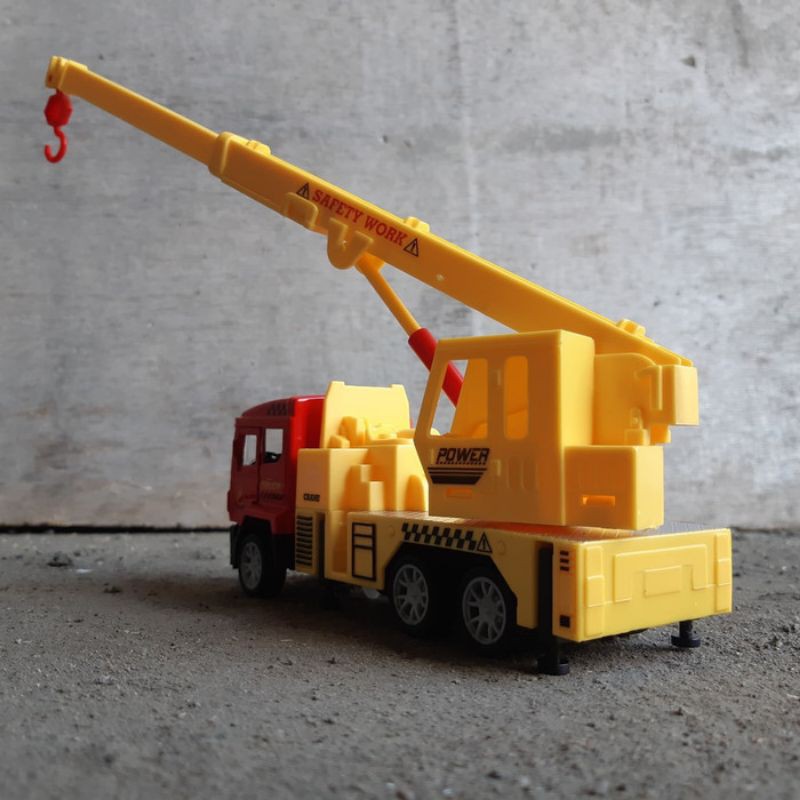 Diecast Truck Crane Alloy - Mainan Miniatur Mobil Truk Derek Towing