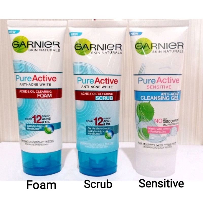 [PROMO] Garnier Pure Active Acne &amp; Oil Clearing Foam / Scrub /Matcha deep clean pembersih wajah