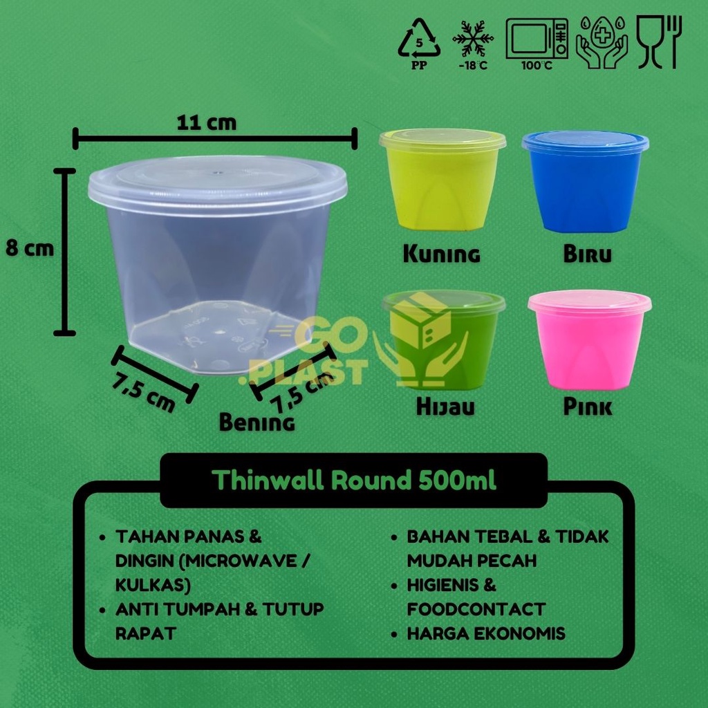 THINWALL ROUND 500 ML / MANGKOK 500 ML 12 pcs