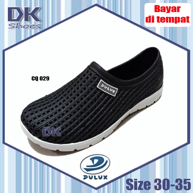 Nikko / Dulux 30-35 38-43 Sepatu karet Selop Hitam Pria Karet / Tahan Air / Slip On