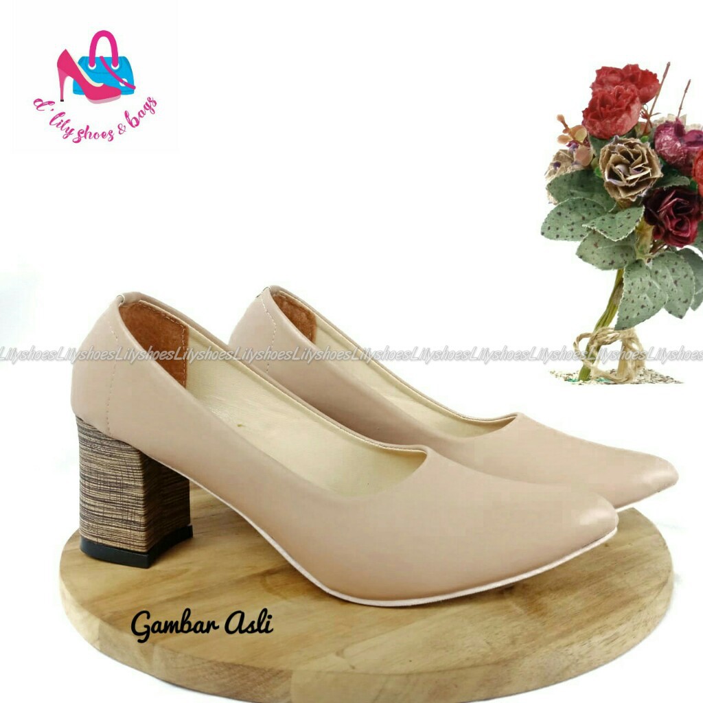 COD SHP kode WILONA - lily shoes sepatu big / chunky heels wanita real