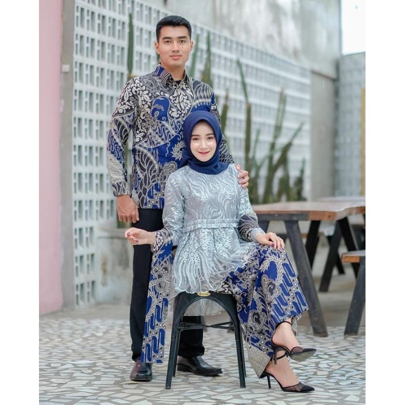 Baju couple kondangan || batik songket couple || gamis couple pesta || baju kondangan couple || kebaya couple tunangan || set couple || kebaya couple || dress couple baju couple keluarga || kebaya lamaran wanita || batik couple wanita || COUPLE AYUDIA SET