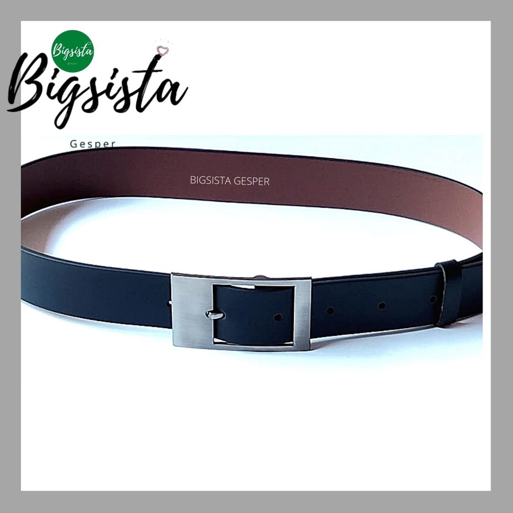 Bigsize Ikat Pinggang Wanita Unisex Kepala Besi Kotak Model Tusuk Jarum Lebar Gesper Pria Ukuran  Big Size Panjang Fashion Korea Jumbo Oversize Plussize