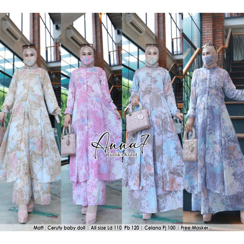 ANNA SET TUNIK 7 FREE MASKER