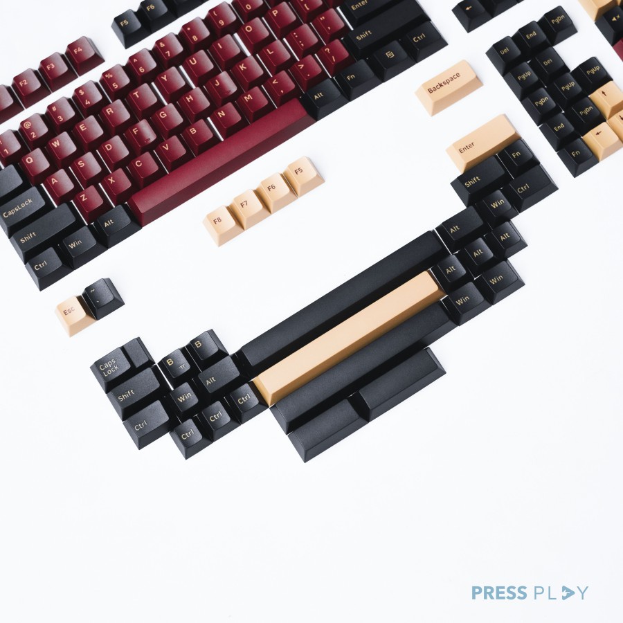 Press Play Scarlet PBT Double Shot Keycaps 171 set Cherry Profile