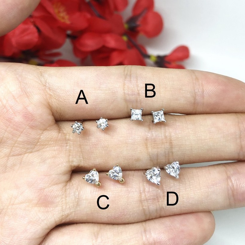 Anting Premium Anti Karat Jepit Tanpa Tindik Xuping Asli Lapis Emas Putih Silver Daun Telinga - BE211
