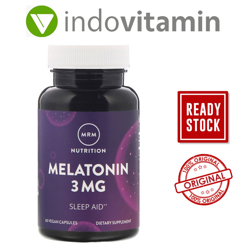 Melatonin 3 mg, 60 Veg Capsules, MRM Suplemen Tidur Shopee Indonesia