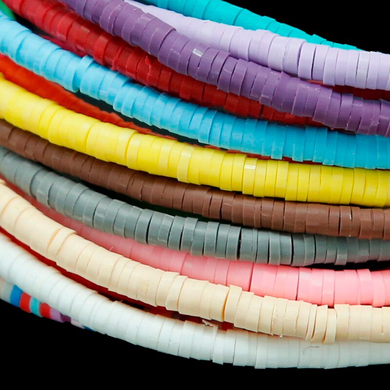 350pcs Manik-Manik Bulat Flat Bahan Polymer Clay Handmade Untuk Membuat Perhiasan Diy