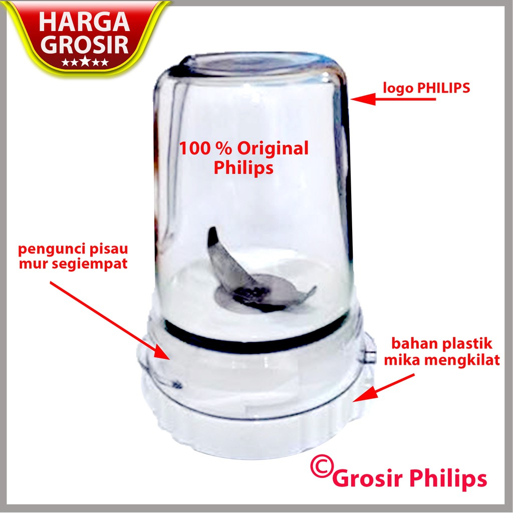 Blender Bumbu Philips Gelas Bumbu Blender Philips Dry Mill  HR 2115 HR 2116 HR 2061 HR 2071  Original Asli Penggiling Kering Blender Bumbu Gilingan Kering Blender Philips Komplit