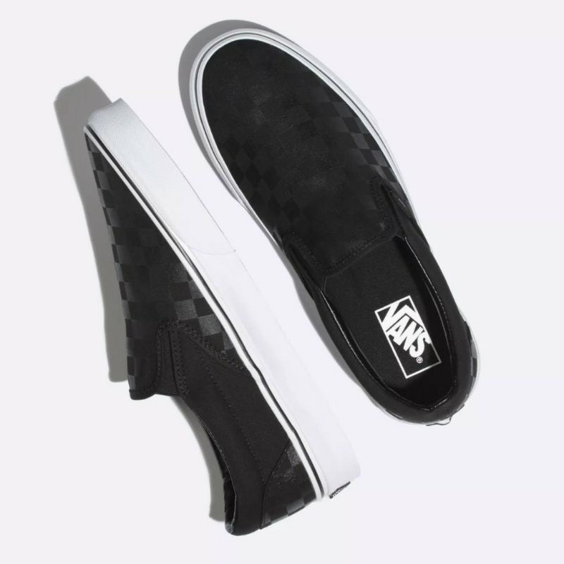 Vans Slip On Classic Checkerboard Black Black Original