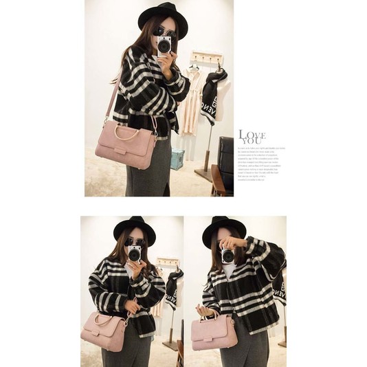 tf1209 tas korea best quality leather handbags (hitam)