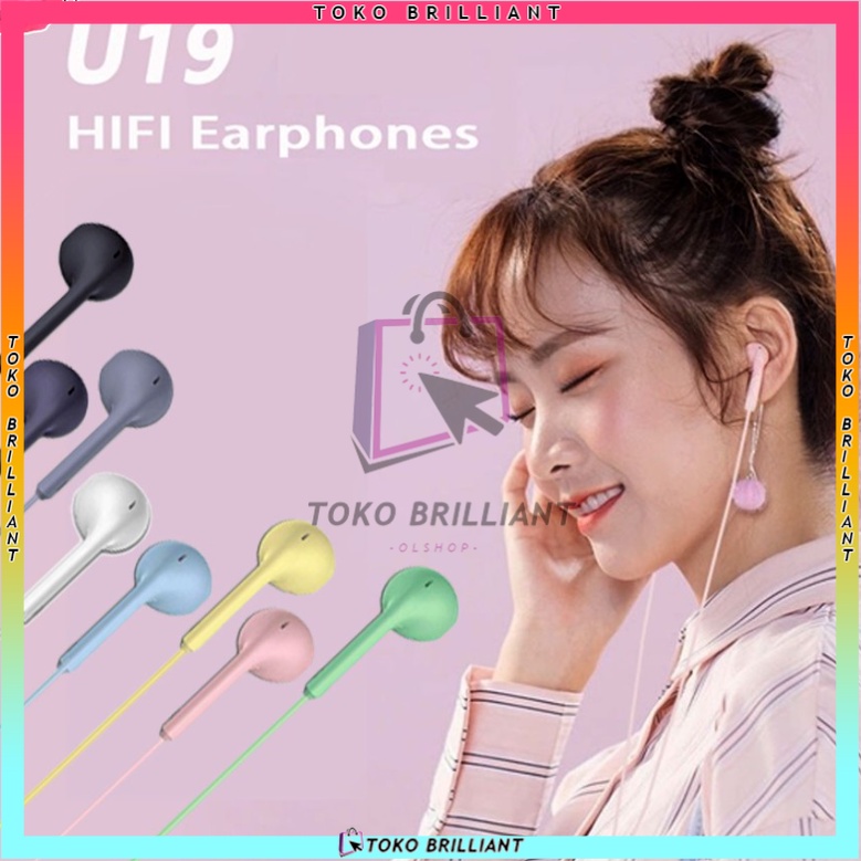 [𝐌𝐞𝐧𝐞𝐫𝐢𝐦𝐚 𝐂𝐎𝐃] Macaron New Handsfree Headset U19 Macaron Packing Plastik Handset Handsfree U19 packing Plastik