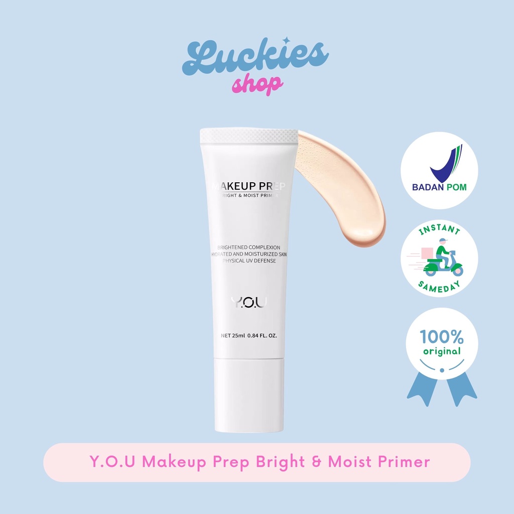 BPOM YOU Makeup Prep Bright &amp; Moist Primer | UV Defense | Hyaluronic Acid | Brightening | Corrector | Physical UV Defense Make Up Base