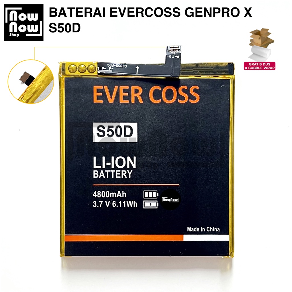 Baterai Evercoss Genpro X S50D Original Double Power Batre Batrai Battery HP Evercos Cross