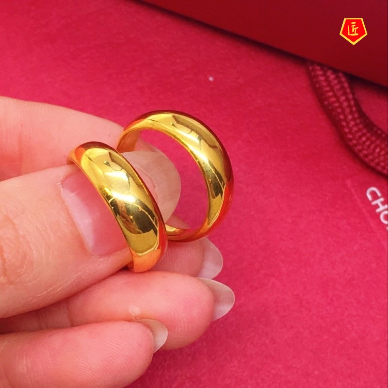 [Ready Stock] Simple Glossy Gold Couple Ring