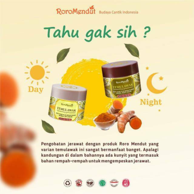 Night Temulawak dan Day Cream Temulawak Roro Mendut