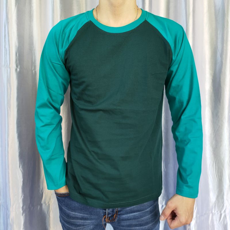 kaos polos reglan HIJAUBOTOL-TOSCA lengan panjang M L XL XXL