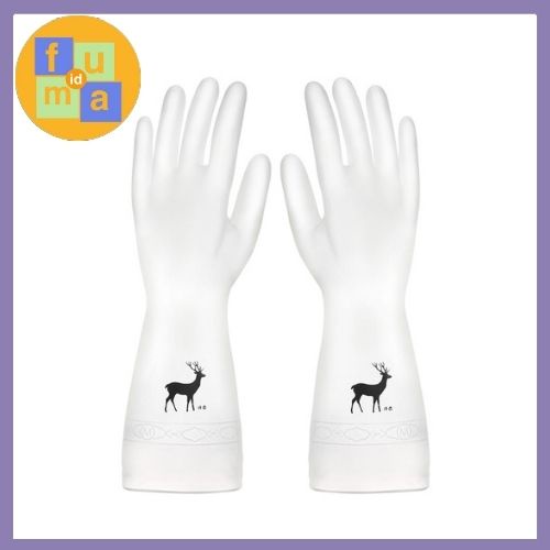 Sarung Tangan Karet Cuci Piring Waterproof Anti Slip / Rubber Glove Sarung Tangan Silikon Serba Guna