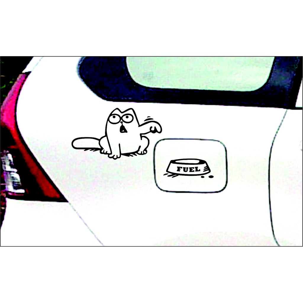 STICKER STIKER  TANGKI MOBIL LUCU UNIK KUCING