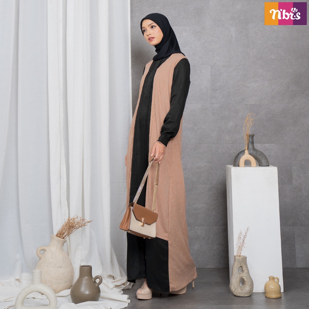 Nibras Gamis NB B101 Bahan Sorento Stretch mix Twill Soft Skin Dress Fashion Muslimah Simpel by Nibras bisa COD