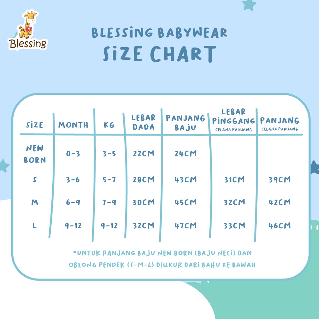 BLESSING Babywear Set Oblong Panjang Celana Panjang Girls -SIZE: SML