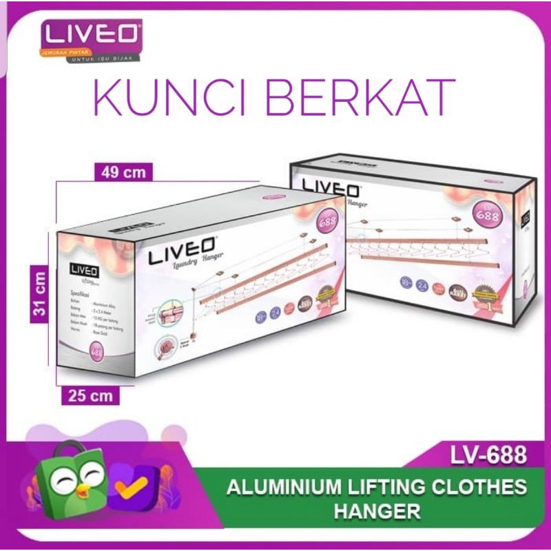 Jemuran Lifting/Langit Liveo LV688/Rosegold