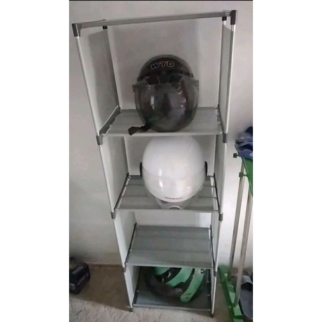 Rak helm 5 susun tempat helm muat lebih banyak helm lebih luas dan tebal
